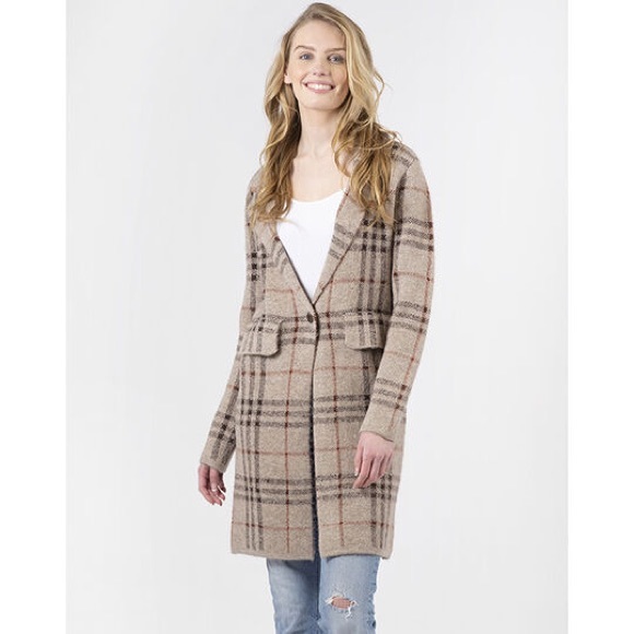 lyla + luxe Jackets & Blazers - Lyla + Luxe Fiona Knit Plaid Coat